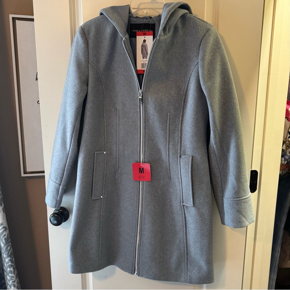 NWT Vince Camuto Dusty Blue/Light Gray Coat